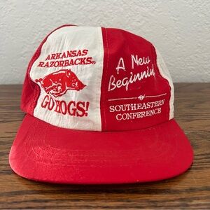 Vintage 90s Arkansas Razorbacks Hogs A New Beginning Southeastern Conference Hat